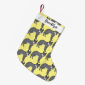 Grijze wolf met illustratie van de cartoon van pij kleine kerstsok (Voorkant (Hangend))