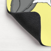 Grijze wolf met illustratie van de cartoon van pij muismat (Hoek)