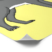 Grijze wolf met illustratie van de cartoon van pij poster (Hoek)