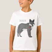 Grijze wolf met illustratie van de cartoon van pij t-shirt (Voorkant)
