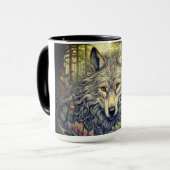 Grijze Wolf  Mok (Voorkant links)