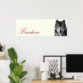 Grijze Wolf Motivatie Poster afdrukken (Thuiskantoor)