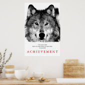 Grijze Wolf Motivatie uniek creatief Poster (Keuken)