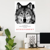 Grijze Wolf Motivatie uniek creatief Poster (Thuiskantoor)
