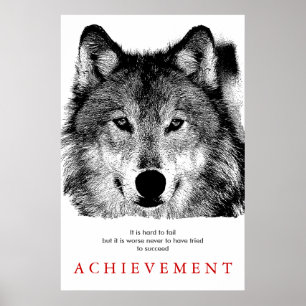 Grijze Wolf Motivatie uniek creatief Poster