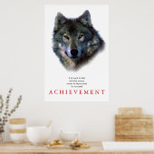 Grijze Wolf Motivatie Uniek Poster afdrukken (Keuken)