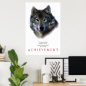 Grijze Wolf Motivatie Uniek Poster afdrukken (Thuiskantoor)