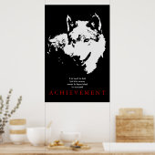 Grijze Wolf Motivatie unieke Pop Poster (Keuken)