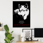 Grijze Wolf Motivatie unieke Pop Poster (Thuiskantoor)