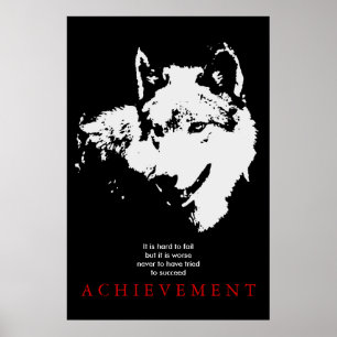 Grijze Wolf Motivatie unieke Pop Poster