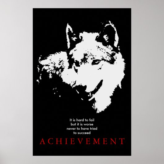 Grijze Wolf Motivatie unieke Pop Poster (Voorkant)