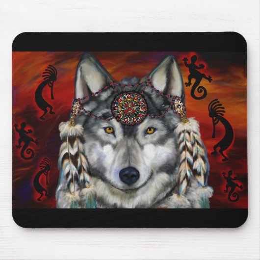 Grijze Wolf Muismat (Voorkant)