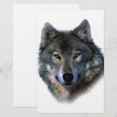 Grijze Wolf Ogen Briefpapier (Voorkant / Achterkant)