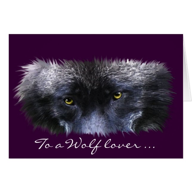 GRIJZE WOLF OGEN Wildlife Supporter blanco briefka (Voorkant Horizontaal)