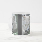 GRIJZE WOLF OGEN Wildlife Supporter Drinkware Matglas Koffiemok (Voorkant links)