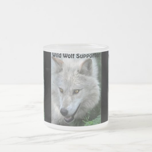 GRIJZE WOLF OGEN Wildlife Supporter Drinkware Matglas Koffiemok (Center)