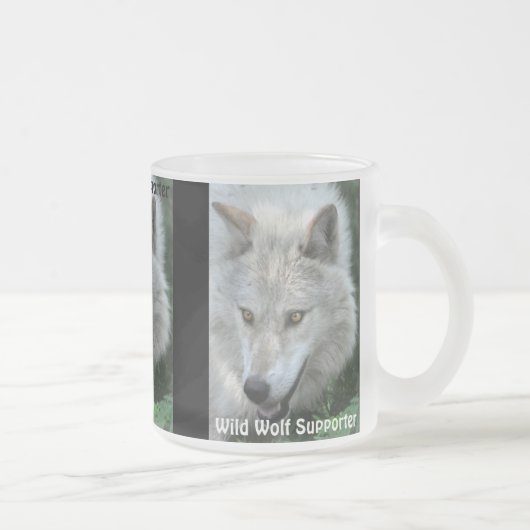 GRIJZE WOLF OGEN Wildlife Supporter Drinkware Matglas Koffiemok (Rechts)
