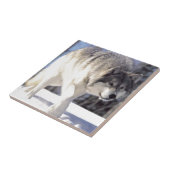 Grijze Wolf op de prowl Tegeltje (Zijkant)