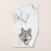 Grijze Wolf op marmer Bad Handdoek (Handdoek)