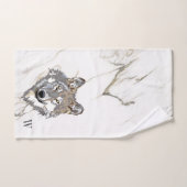 Grijze Wolf op marmer Bad Handdoek (Handdoek)