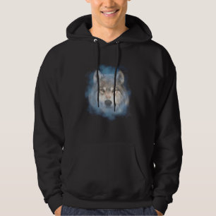 Grijze Wolf Portret Wolfengezicht Dieren Kunstwerk Hoodie