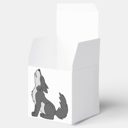 Grijze Wolf Pup Howling Bedankdoosjes (Geopend)