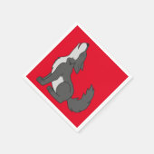 Grijze Wolf Pup Howling Servetten (Hoek)