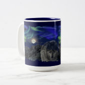 Grijze Wolf, Ravens & Aurora & Totem Wildlife Mok (Voorkant links)