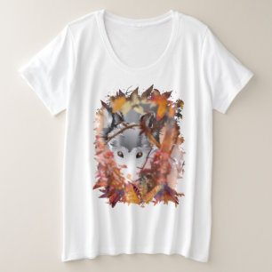 Grijze WOLF ROOFDIER Grote Maat T-shirt