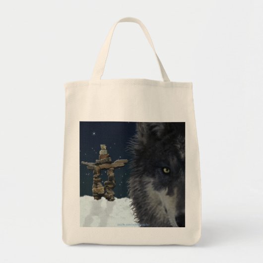 GRIJZE WOLF, STERREN & INUKSHUK Carry-Bag Collecti Tote Bag (Voorkant)