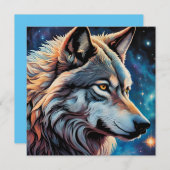 Grijze Wolf Sterrennacht Portret (Voorkant / Achterkant)