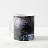 GRIJZE WOLF SUPPORTER Wolf Eyes Wildlife Gift Mok (Voorkant links)