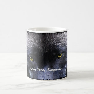 GRIJZE WOLF SUPPORTER Wolf Eyes Wildlife Gift Mok