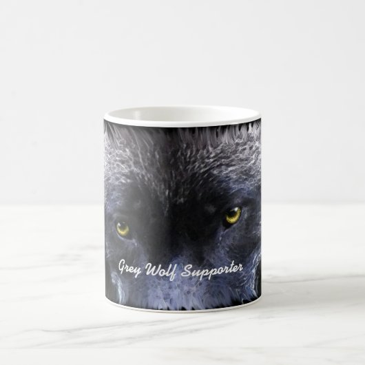 GRIJZE WOLF SUPPORTER Wolf Eyes Wildlife Gift Mok (Center)