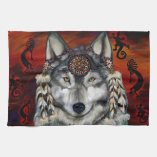 GRIJZE WOLF THEEDOEK