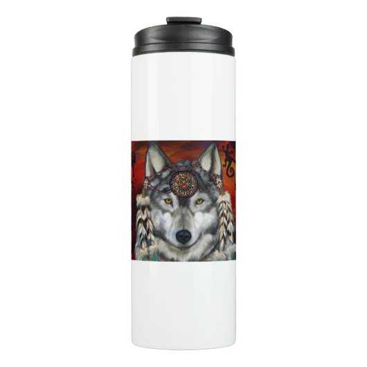 Grijze Wolf Thermosbeker (Voorkant)