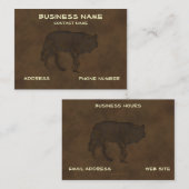 Grijze Wolf Tooled Leather-look Visitekaartjes (Voorkant / Achterkant)