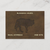 Grijze Wolf Tooled Leather-look Visitekaartjes (Achterkant)