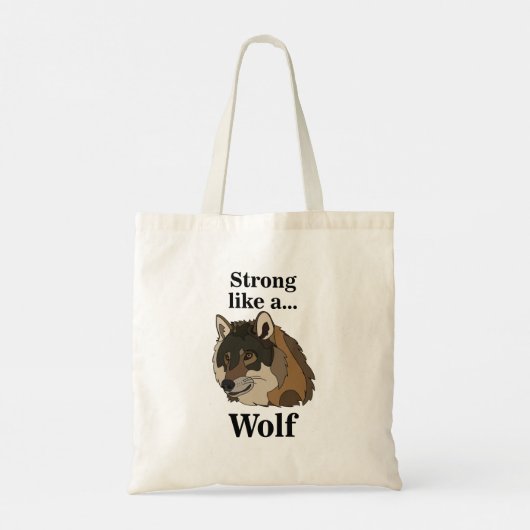 Grijze Wolf Tote Bag (Achterkant)
