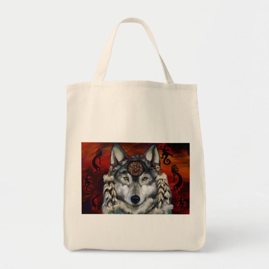 Grijze Wolf Tote Bag (Voorkant)