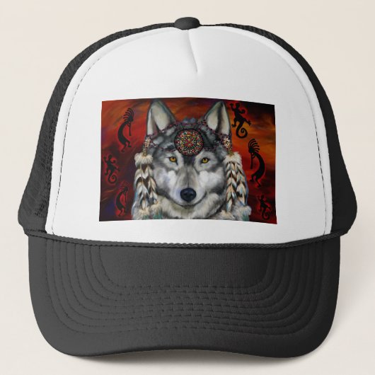 Grijze Wolf Trucker Pet (Voorkant)