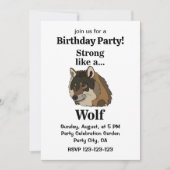 Grijze Wolf Verjaardagsfeestje Kaart (Voorkant)