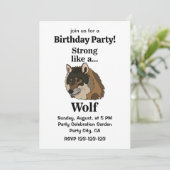 Grijze Wolf Verjaardagsfeestje Kaart (Staand voorkant)