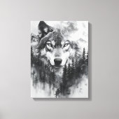 Grijze wolf verpakt canvas afdruk (Voorkant)