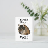 Grijze Wolf Visitekaartje (Staand voorkant)