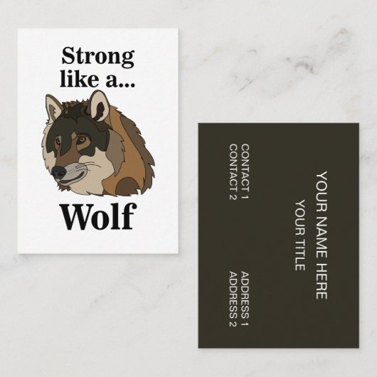 Grijze Wolf Visitekaartje (Voorkant / Achterkant)