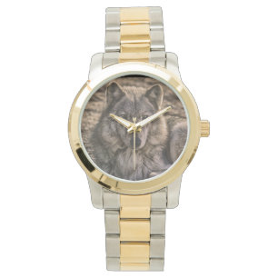 Grijze Wolf Wildlife Design Horloge