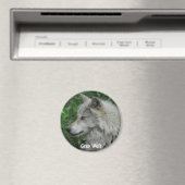 GRIJZE WOLF Wildlife Foto Magneet (Insitu (Vaatwasser))