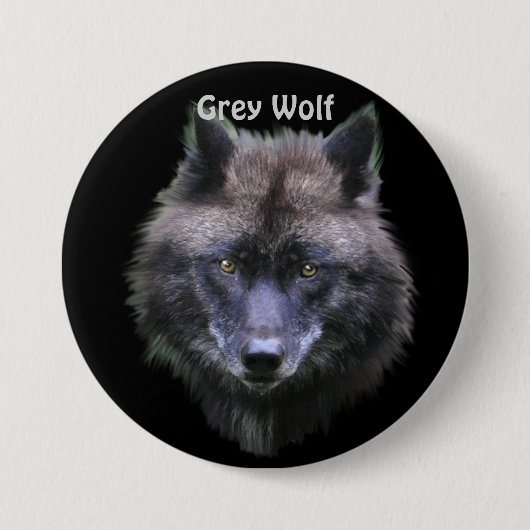 Grijze Wolf Wildlife-lover Ronde Button 7,6 Cm (Voorkant)