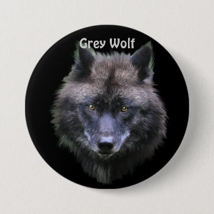 Grijze Wolf Wildlife-lover Ronde Button 7,6 Cm
